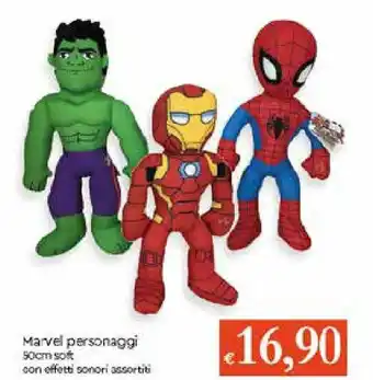 Marvel pesonaggi 50cm soft con effetti sonori assortiti