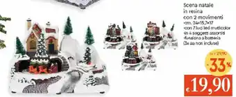 Galassia Scena natale in resina con 2 movimenti 24cm.x15,7x17 offerta