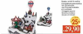Scena natale in resina con pallone aerostatico