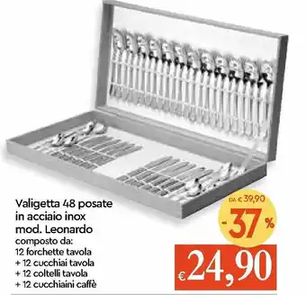 Galassia Valigetta 48 posate in acciaio inox mod. Leonardo offerta