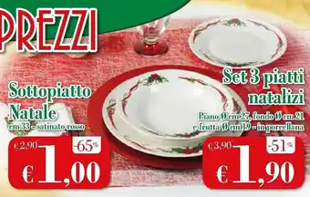 Galassia Set 3 piatti natalizi Piano Ø cm 27 offerta