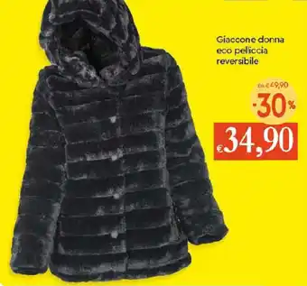 Galassia Giaccone donna eco pelliccia reversibile offerta