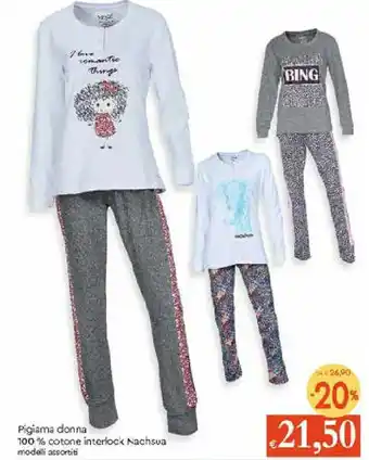 Galassia Pigiama donna 100% cotone interlock Nachsua offerta