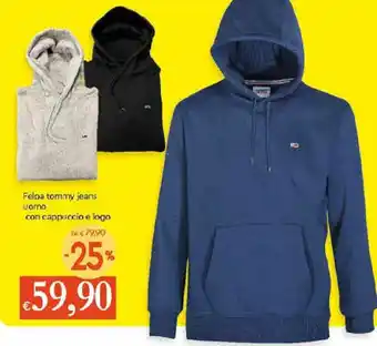 Galassia Felpa tommy jeans uomo con cappuccio e logo offerta
