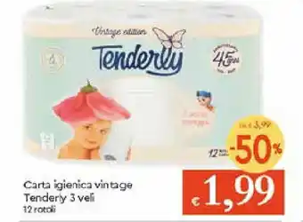Galassia Tenderly 3 Veli Carta igienica vintage 12 rotoli offerta
