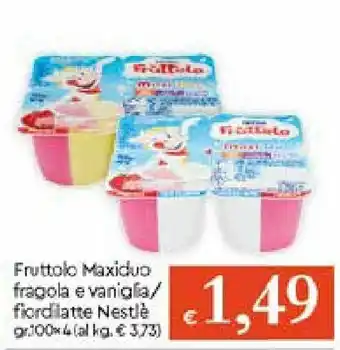 Galassia Nestlé Fruttolo Maxiduo fragola e vaniglia/fior di latte 100gr x 4 offerta