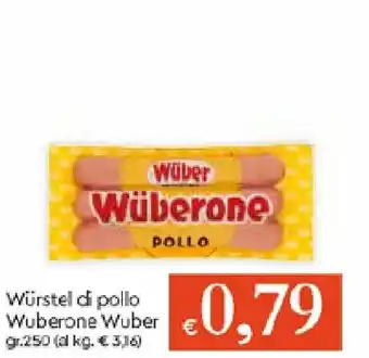 Galassia Wüber Wüberone Würstel di pollo 250gr offerta