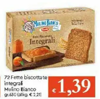 Galassia Mulino Bianco 72 Fette biscottate integrali 630g offerta