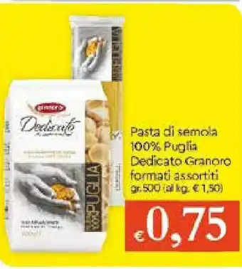 Galassia Granoro Dedicato Pasta di Semola 100% Puglia 500gr offerta