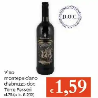 Galassia Terre Passeri Vino Montepulciano d'Abruzzo DOC 75cl offerta