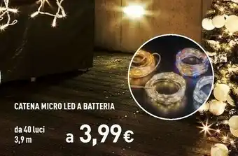 Unieuro Catena micro led a batteria da 40 luci offerta