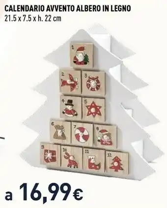 Unieuro Calendario avvento albero in legno offerta