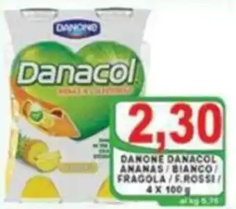 Danone Danacol Ananas/ Bianco/ Fragola/ F. Rossi/ 4 x 100g