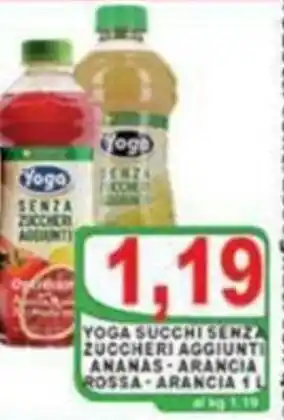 Top Supermercati Yoga Succhi Senza Zuccheri Aggiunti Ananas - Arancia Rossa - Arancia 1L offerta