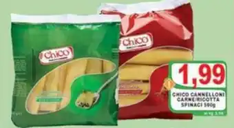 Top Supermercati Chico Cannelloni Carne/Ricotta Spinaci 500g offerta