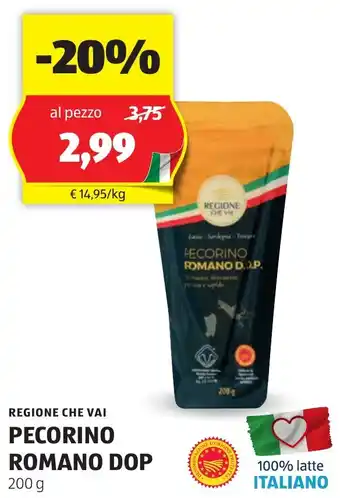 ALDI Regione che vai pecorino romano dop offerta