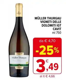 Iperal Müller thurgau vigneti delle dolomiti igt cavit offerta
