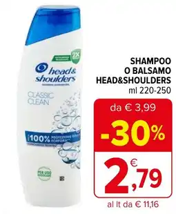 Iperal Shampoo o balsamo head&shoulders offerta