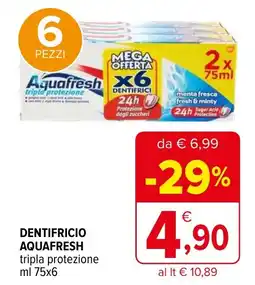 Iperal Dentifricio aquafresh tripla protezione offerta
