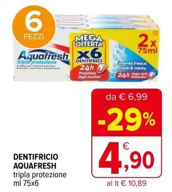 Iperal Dentifricio aquafresh tripla protezione offerta