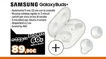 Expert Galaxy buds+ cuffie auricolare bluetooth bianco offerta