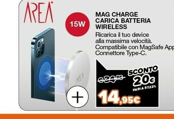 Expert Area mag charge carica batteria wireless offerta