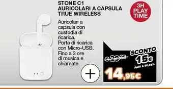 Expert Area stone c1 auricolari a capsula true wireless offerta
