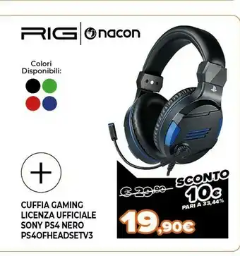 Expert Ps4ofheadsetv3 cuffia e auricolare padiglione auricolare nero, blu offerta