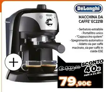 Expert Delonghi macchina da caffe' ec221b offerta
