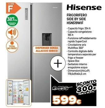 Expert Frigorifero side by side hsn519wif offerta