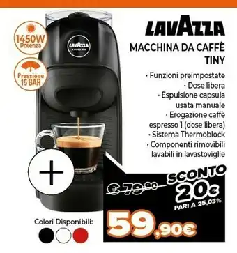 Expert Lm800 tiny superficie piana macchina per caffè con capsule 0,75 l semi-automatica offerta