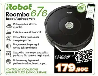 Expert Roomba 676 aspirapolvere robot nero 0,6 l offerta