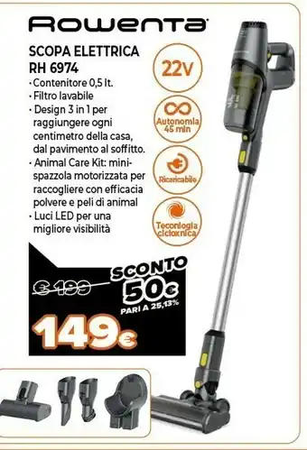 Expert X-pert 3.60 rh6974wo scopa elettrica senza sacchetto 0,5 l nero offerta