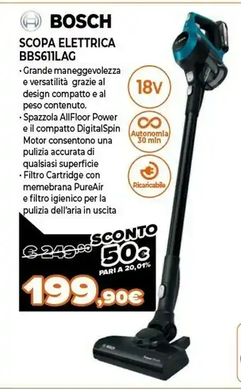 Expert Serie 6 bbs611lag scopa elettrica senza sacchetto 0,3 l blu offerta