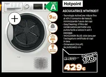 Expert Nt m11 92e it asciugatrice libera installazione caricamento frontale 9 kg a++ bianco offerta