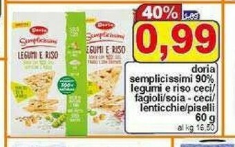 Pewex Semplicissimi legumi e riso ceci lenticchie piselli 60 g(ml) offerta
