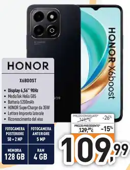 Unieuro HONOR X6BOOST offerta