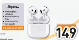 Unieuro Airpods 4 offerta