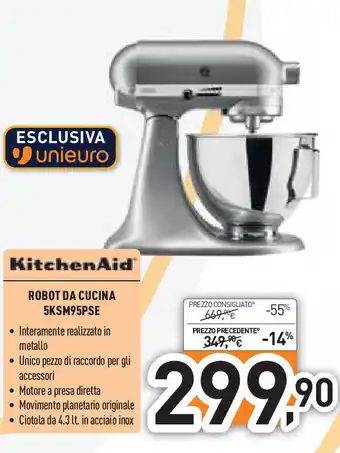 Unieuro KitchenAid ROBOT DA CUCINA 5KSM95PSE offerta