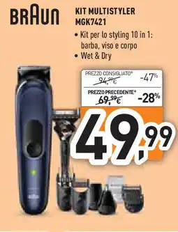 Unieuro BRAUN KIT MULTISTYLER MGK7421 offerta