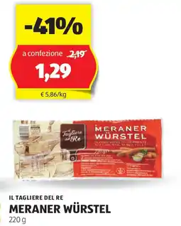 ALDI Il tagliere del re meraner würstel offerta