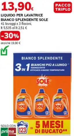 Basko Liquido per lavatrice bianco splendente SOLE offerta