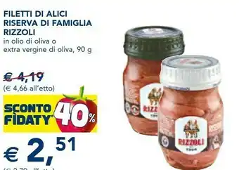 Esselunga Filetti di alici in olio di oliva offerta