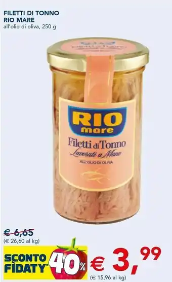Esselunga Filetti di tonno oll olio di oliva offerta