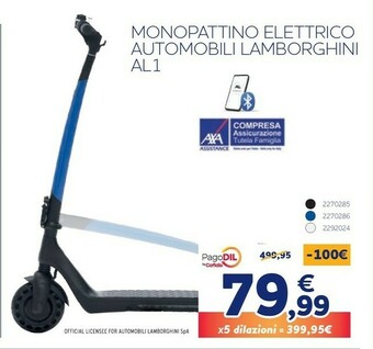 Norauto Monopattino elettrico automobili lamborghini al1 blu offerta