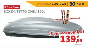Norauto Box da tetto one/390l primo prezzo offerta