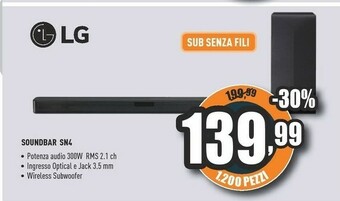 Unieuro Sn4 altoparlante soundbar nero 2.1 canali 300 w offerta