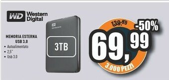 Unieuro Memoria esterna usb 3.0 offerta