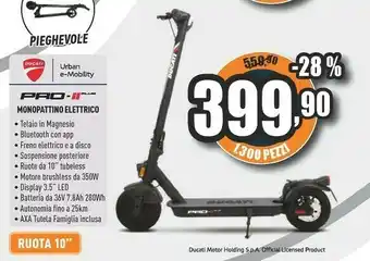 Unieuro Ducati pro ii monopattino elettrico offerta