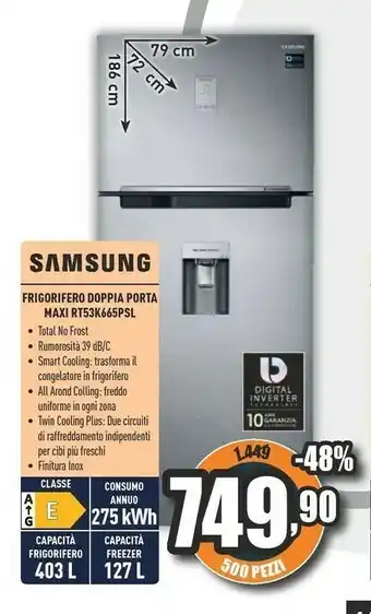Unieuro Rt53k665psl frigorifero con congelatore libera installazione 530 l e argento offerta